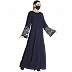 Abaya with embroidery sleeves- Navy Blue Abaya with embroidery sleeves- Navy Blue